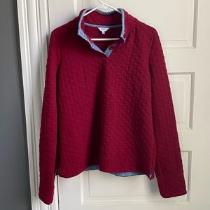 Women’s Crown & Ivy Quilted Cotton 1/4 button pullover